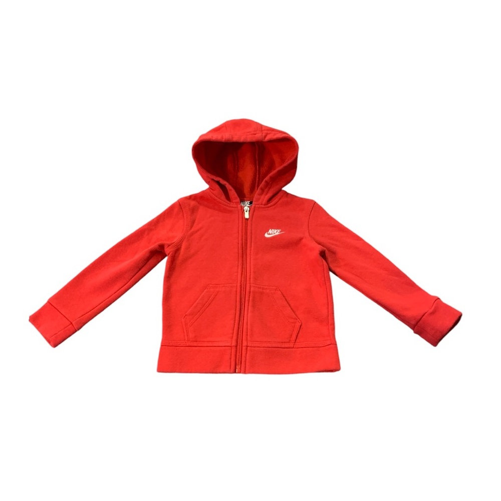 Nike Kids Zip Up Hoodie Red 1 - 2 Years Pockets Activewear Gym Layering